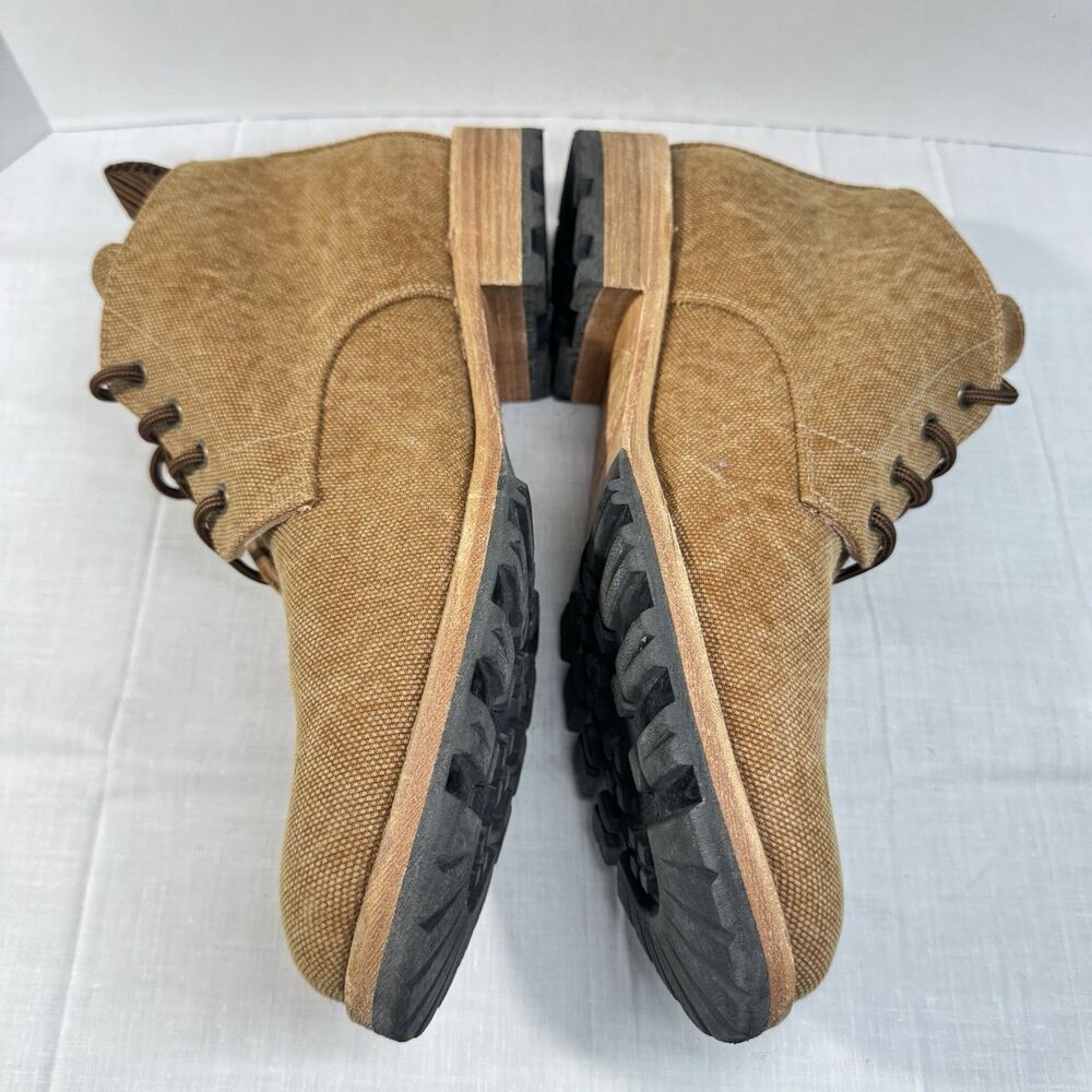 Billy Reid Canvas Chukka Boots Mens 10 Heavyweight Brown* Made In Itay Hand Made - Picture 12 of 16